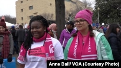 Sidney Walker and her friend Catie Dietz at the Women's March in Washington, DC Jan. 21, 2017