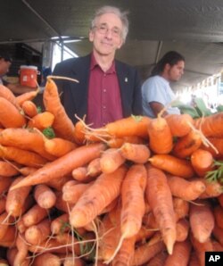 Bob Lewis with carrots