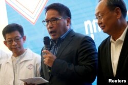 우타마 사바나야나 팔랑쁘라차랏당 대표가 지난 25일 태국 방콕에서 기자회견을 열었다.