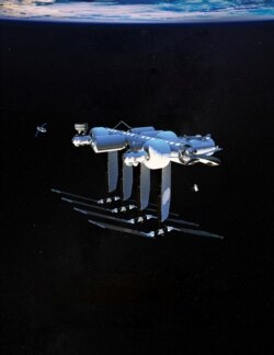 The future commercial space station Orbital Reef is seen in this undated artistic rendering. (BLUE ORIGIN/Handout via REUTERS)