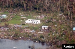 A remote Fijian village is photographed from the air during a surveillance flight conducted by the New Zealand Defence Force on Feb. 21, 2016.
