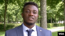 Former Congolese child soldier Michel Chikwanine works to educate people about the ravages of war. (Photo: L. Bryant / VOA)