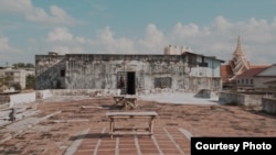 A grim look at the rooftop of the White Building before it was demolished in July 2017. (Courtesy photo of Kavich Neang/Anti-Archive)