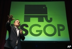 Republican presidential candidate Sen. Ted Cruz, R-Texas, speaks at a caucus site in Wichita, Kansas, March 5, 2016.