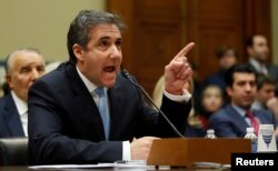 Michael Cohen, the former personal attorney of U.S. President Donald Trump, testifies before a House Committee on Oversight and Reform hearing on Capitol Hill in Washington, Feb. 27, 2019.