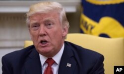President Donald Trump, speaking in the Oval Office of the White House in Washington, denounced the appointment of a special counsel to investigate his campaign's ties with Russia, calling it an unprecedented 'witch hunt' that 'hurts our country.'