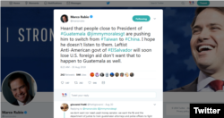 美国联邦参议员鲁比奥30日在推特表示，听闻危地马拉总统吉米·摩拉利斯身边的人在推波助澜，敦促总统弃台投中。鲁比奥说：“我希望他不会听他们的。”