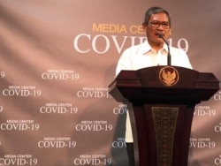 Jubir Penanganan Virus Korona Dr Achmad Yurianto. (Foto: VOA/Ghita)