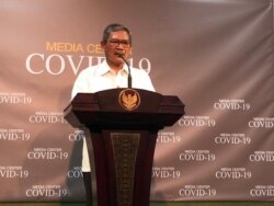 Jubir Penanganan Virus Korona Dr Achmad Yurianto. (Foto: VOA/Ghita)