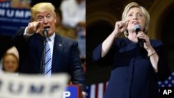FILE - Republican presidential candidate Donald Trump (L) and his Democratic rival Hillary Clinton are seen in a combination photo.