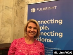 Former State Department spokesperson Heather Nauert, seen in this undated photo, is one of three new members appointed by President Donald Trump to the Fulbright Foreign Scholarship Board.