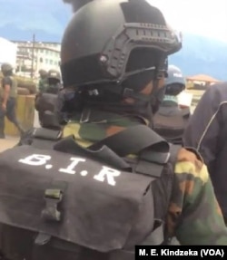 A soldier of the Rapid Intervention Battalion, BIR, at Mile 16.