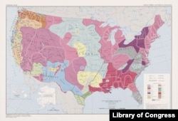 This map shows location of tribes, cultural areas and language groups prior to European contact.