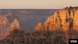 The Grand Canyon at sunset.
