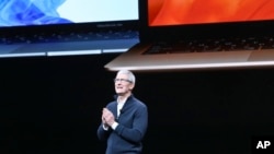 Apple CEO Tim Cook speaks during an event to announce new products, Oct. 30, 2018, in the Brooklyn borough of New York.