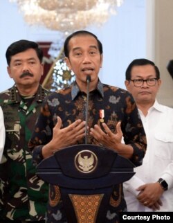 Presiden Joko Widodo menegaskan tidak akan mentolerir siapa pun yang ingin mengganggu keamanan, proses demokrasi dan persatuan Indonesia. Foto courtesy: Setpres RI