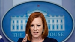 Juru bicara Gedung Putih, Jen Psaki, berbicara kepada para reporter dalam konferensi pers harian di Washington, pada 18 Oktober 2021. (Foto: AP/Susan Walsh)