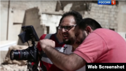 Scene from the set of Humam Husari's 2016 short film