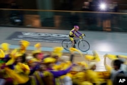 Robert Marchand during his one-hour ride.