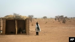 A man stands by his hut in Niger's Tenere desert region of the south central Sahara on Wednesday, May 30, 2018. (AP Photo/Jerome Delay)