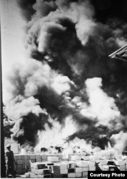 ទិដ្ឋភាព​ក្រុម​ប៉ូលីស​ថៃ​ដុត​កញ្ឆា​ចោល។ (រូបថត​ដោយ Bangkok Post)