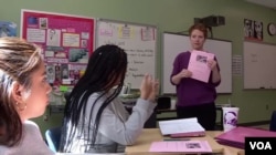 High school social studies teacher Patricia Hunt teaches students how to spot false or misleading information disguised as news.