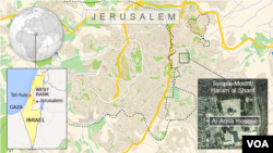 Map of Jerusalem showing Al-Aqsa mosque