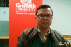 Epidemiolog Universitas Griffith, Australia, Dicky Budiman, dalam tangkapan layar. (Foto: VOA/Nurhadi Sucahyo)