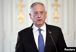 U.S. Secretary of Defense James Mattis attends a joint news conference in Helsinki, Finland, Nov. 6, 2017.