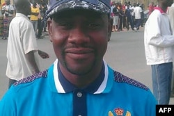 FILE - This handout picture provided by Radio France International shows reporter Ahmed Abba in Maroua, Cameroon.