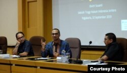 Diskusi mengenai masa depan KPK di FH UGM Yogyakarta. (Foto: Humas UGM)