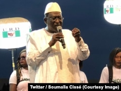 Le chef de file de l'opposition au Mali, Soumaïla Cissé, en campagne à Mopti (centre) pour l'élection présidentielle de dimanche, 26 juillet 2018. (Twitter/ Soumaïla Cissé)