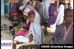 Nigerian children at non-formal learning center run by U.S. NGO Creative Associates International, northern Nigeria.