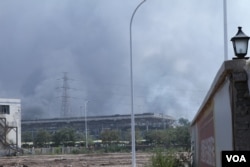 天津爆炸事发现场（美国之音东方拍摄）