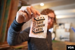 Visual artist and resident at Union Arts D.C. Graham Boyle is part of the movement to prevent the loss of Union Arts as low-cost studio and performance space for young artists, April 3, 2016. (A. Hernandez/VOA)