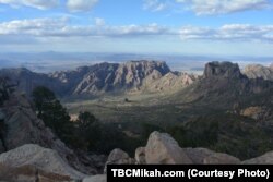 As he climbed to Emory Peak in the Chisos Mountains, national parks traveler Mikah Meyer had a bird’s eye view of the Chisos Mountains Lodge and grounds where he had stayed the night before.