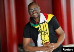 Zimbabwean Pastor Evan Mawarire speaks during his interview with Reuters in Johannesburg, South Africa, July 19, 2016.