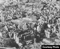 Poland - The Polish city of Warsaw was destroyed by the end of the Second World War. In this picture ruins of the Old Town Market Square can be seen.