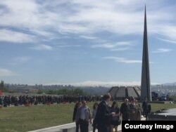 សារមន្ទីរ​ប្រល័យ​ពូជសាសន៍​អាមេនី​នៅ​រដ្ឋធានី​យ៉េរ៉វ៉ាន់ (Yerevan) កាល​ពី​ថ្ងៃ​ទី​២៤ ខែ​មេសា ឆ្នាំ​២០១៦។ (រូបថតផ្តល់​ឲ្យ​ដោយ ឆាំង យុ)