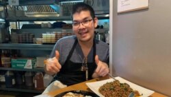 Yuttasak Tanawan, "Chef Tang" during his live show on social media in Washington,DC. Oct 2020.