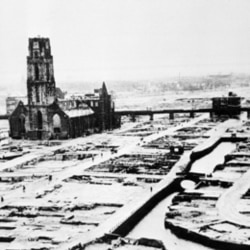 The city of Rotterdam in the Netherlands after a German air raid on May 14, 1940