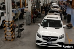 A general view shows armored vehicles at the garage of Blindajes EPEL company in Mexico City, Mexico, April 9, 2018.