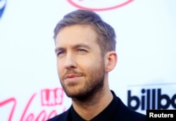 Musician Calvin Harris arrives at the 2015 Billboard Music Awards in Las Vegas, Nevada, May 17, 2015.