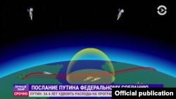 Slides from Putin's address depict a nuclear strike