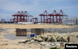 FILE - The China-funded "Colombo Port City" project, whose development had been suspended, is seen in Colombo, Oct, 19, 2015.