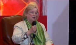 Ketua Komisi Hak yang Tidak Bisa Dicabut (CUR) Kemenlu Amerika, Mary Ann Glendon saat menjadi pembicara dalam seminar internasional di Jakarta, Rabu (28/10/2020). Foto: Sasmito