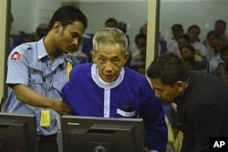 Kaing Guek Eav, alias Duch, before the war crimes tribunal, Phnom Penh, Cambodia, March 19, 2012.