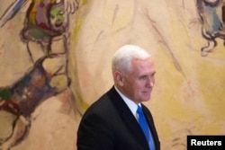 U.S. Vice President Mike Pence seen during a visit to the Knesset, Israeli Parliament, in Jerusalem, Jan. 22, 2018.