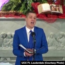 Mikah sang and preached at the United Church of Christ in Fort Lauderdale, while visiting national park sites in south Florida.