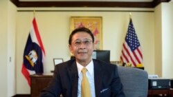 Thailand Ambassador to the United States of America, Manasvi Srisodapol talks to VOA Thai during an interview at the Royal Thai Embassy in Washington, D.C. on July 30, 2021.